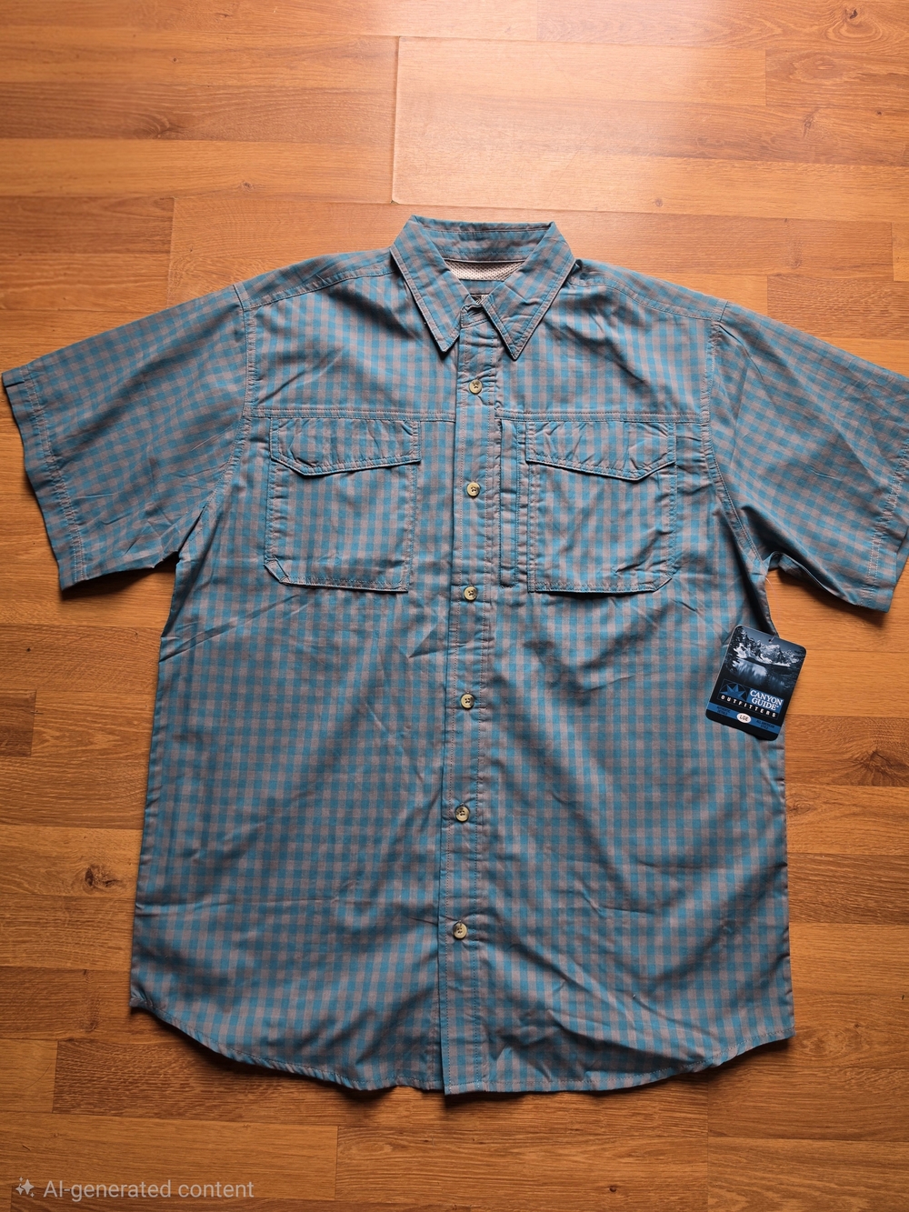 Men's Short-Sleeve Button-Down Shirt - Blue Check by Canyon Guide